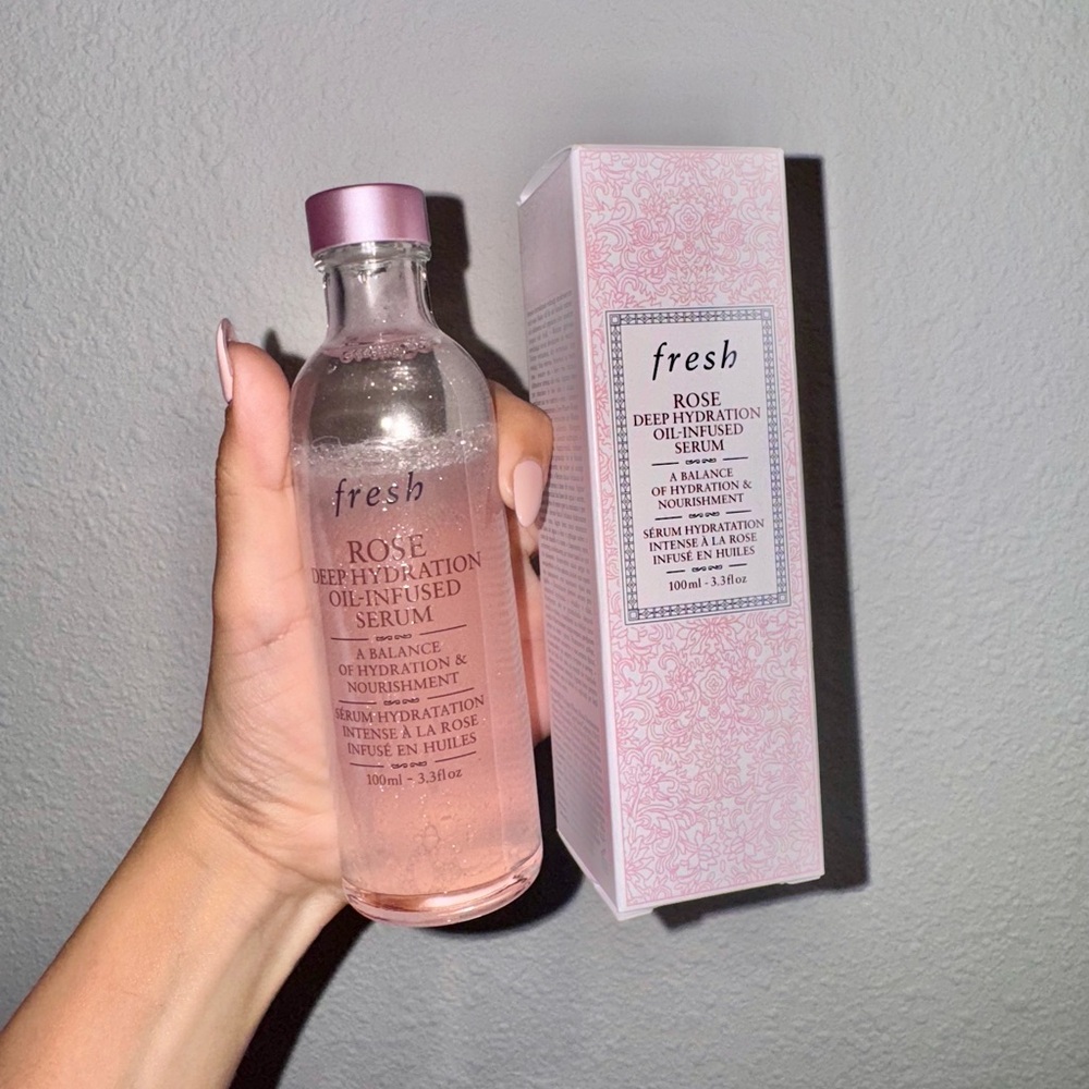Fresh Rose Hydration Serum with Cream and Pink Design